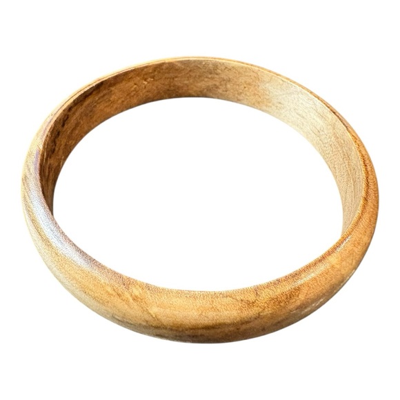 Wags 2014 Hand-Carved Wood Necklace & Bangle Set Boho Natural Style J15 - Picture 5 of 6